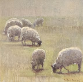 Melinda Spear-Huff 12x12 O/C Grazing Sheep
