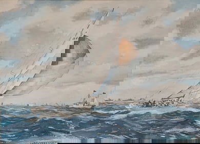 Yngve E Soderberg Lithograph "The Columbia"