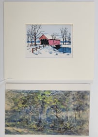 Forkner and Hopper Unframed Watercolors