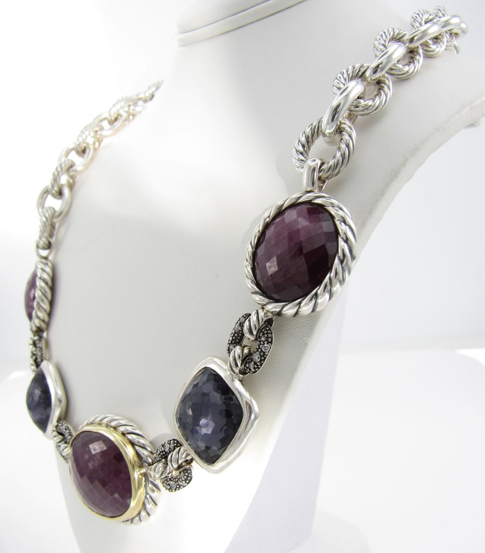 David Yurman 18K/Sterling Multi-Stone Necklace (1 of 3)