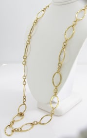 14K Yellow Gold Open Link 24" Chain