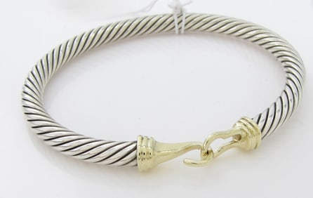 David Yurman 18K/Sterling Buckle Bracelet