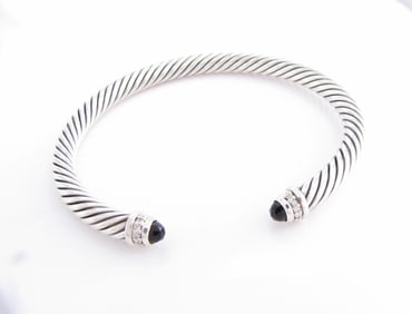 David Yurman Onyx Diamond Cuff Bracelet