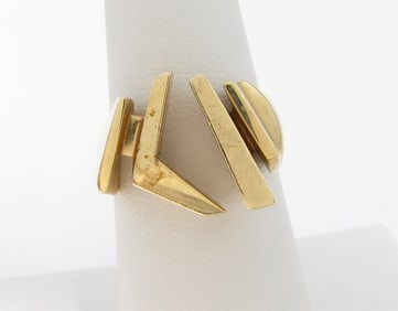 14K Yellow Gold Geometric Ring