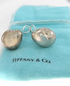 Tiffany Elsa Peretti Sterling 'Bean'' Earrings