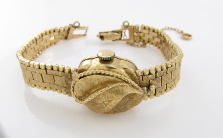14K Yellow Gold Vintage AXA Watch Bracelet