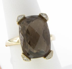14K Yellow Gold Smoky Topaz Ring