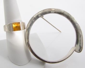 Sterling Ring and Brooch