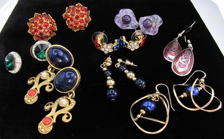 Eight Pair of Costume Earrings
