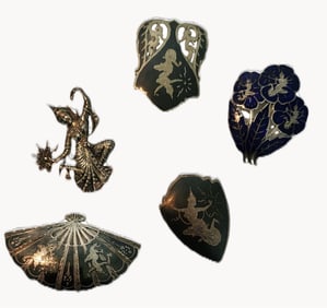 (5) Siam Sterling jewelry Pins