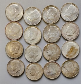 (16) US Silver Kennedy Half Dollars