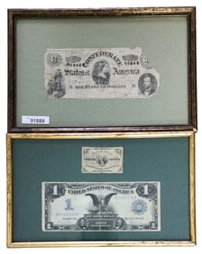 Two, Framed Paper Currency