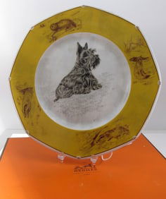 Hermes Scottish Terrier Plate, in Box