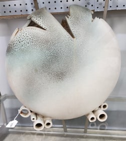 Italian Ceramic Art Pillow Form Vase, Post-Modern