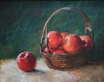 Edward K Williams 14x18 O/C Still Life with Apples