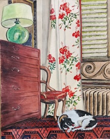 Letha Gaskins 18x15 WC Sleeping Dog, Interior