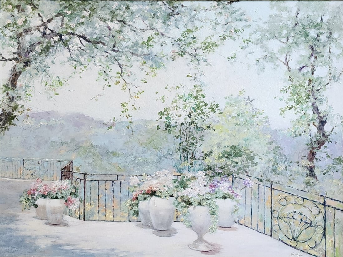 Kaethe Hoeltzell 30x40 O/C Hazy Patio Garden (1 of 5)