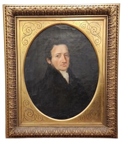 Unsigned Antique 26x21 O/C Portrait of a Man