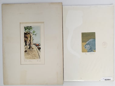 Two, Signed Color Etchings