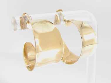 14K Yellow Gold Calla 3/4 Hoop Earrings