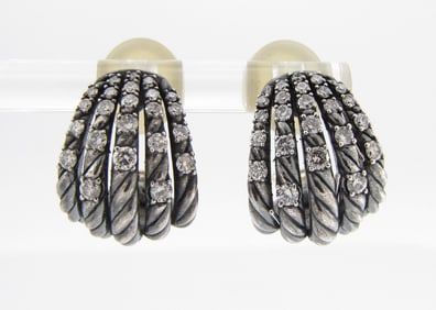 David Yurman Midnight Melange Diamond Huggies