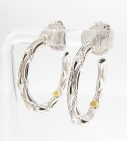 Tacori 18K/Sterling 3/4 Hoop Earrings