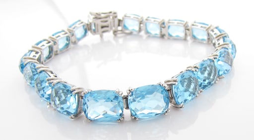 Sterling Silver Blue Topaz Bracelet
