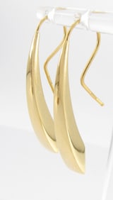 14K Yellow Gold Wire Drop Earrings