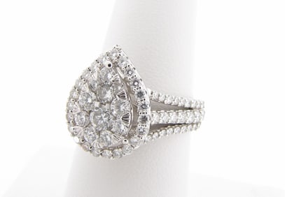 14K White Gold Diamond Ring, 1.75CTW