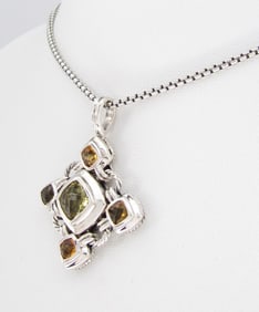 David Yurman Sterling Citrine, Peridot Pendant