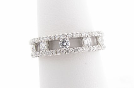 18K White Gold Charles Krypell Diamond Band
