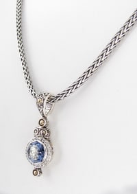 John Hardy London Blue Topaz, Diamond Pendant
