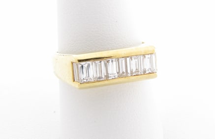 18K Yellow Gold Gentleman's Diamond Ring