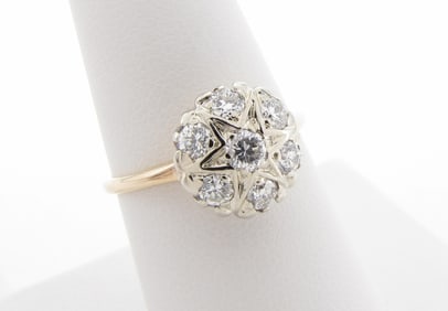 14K Vintage Diamond Star Ring