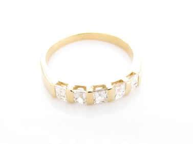 14K Yellow Gold Diamond Band Ring