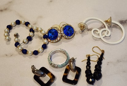 Group of Costume Jewelry Earrings and Ring