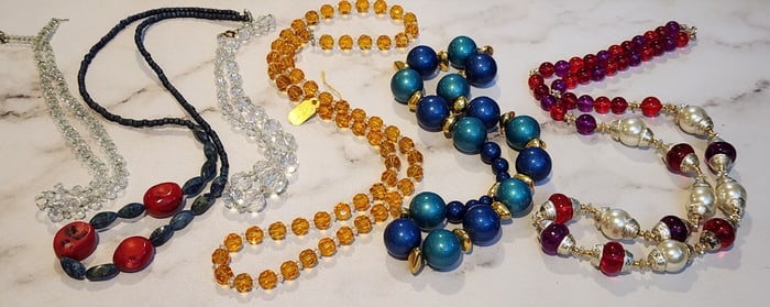 Six Vintage Bead Necklaces
