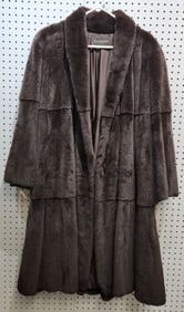 Full Length Brown Sheared Mink Coat