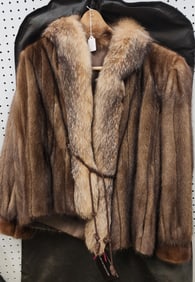 Mink Jacket with Crystal Fox Collar