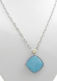 Tacori 925, 18K, Turquoise Pendant, Chain