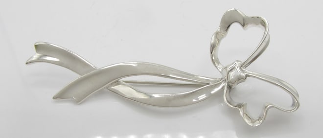 Tiffany & Co Sterling Bow Brooch