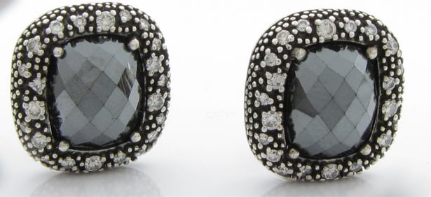David Yurman 925 Midnight Melange Hematite Earring