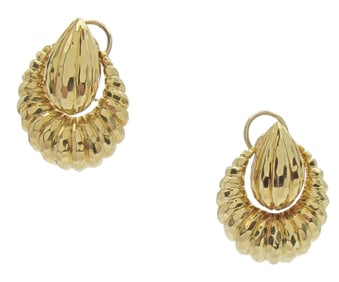 Henry Dunay 18K Yellow Gold Door Knocker Earrings