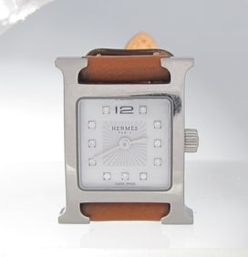 Hermes Heure H Diamond, Mother-of-Pearl Watch