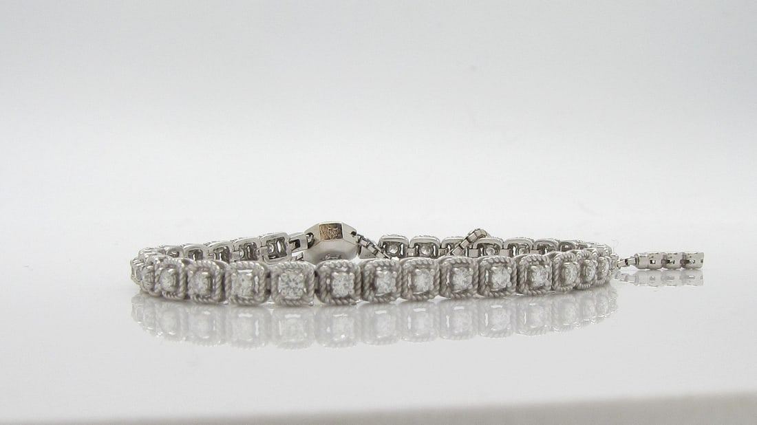 14K White Gold Adjustable Diamond Bracelet (1 of 7)