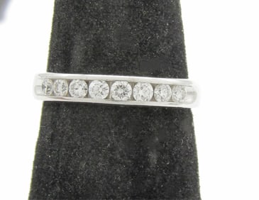 14K White Gold Diamond Anniversary Band Ring