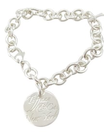 Tiffany & Co. Sterling Notes Round Tag Bracelet