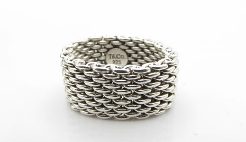 Tiffany & Co Sterling Somerset Mesh Ring
