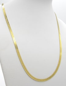 14K Yellow Gold Italian Herringbone Necklace