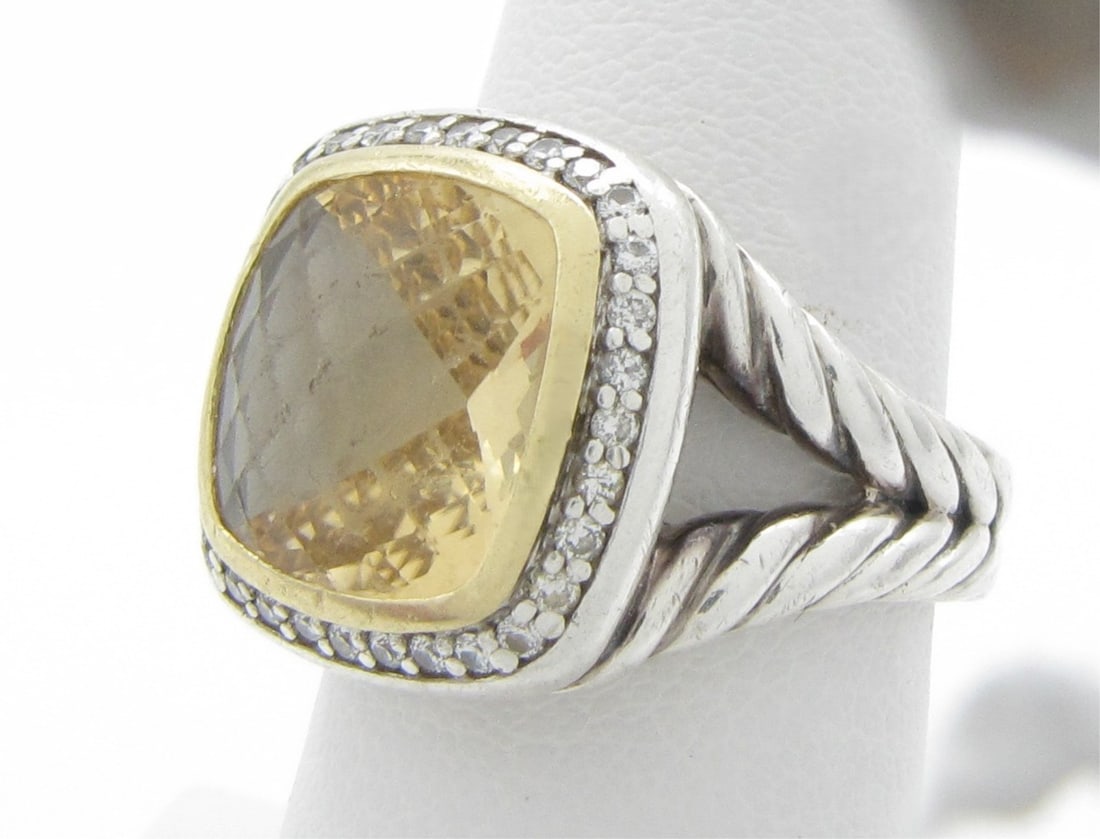 David Yurman Albion Citrine, Diamond, .925/18K Ring (1 of 4)
